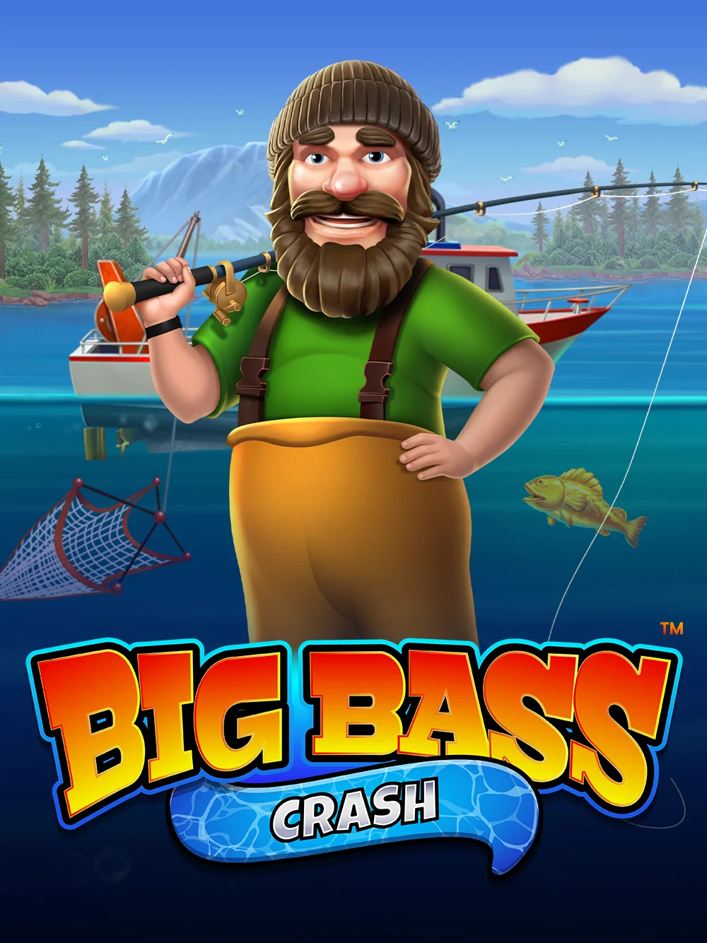 Juego Big Bass Crash con temática de pesca y multiplicadores intensos.