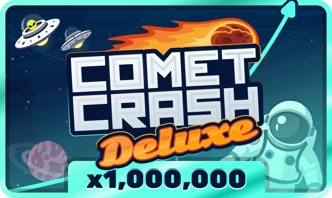 Crash Comet Deluxe con tema cósmico y multiplicador acelerado.