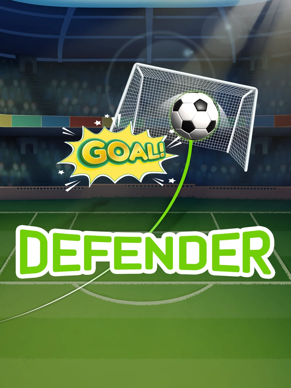 Tarjeta Defender con sensación de defensa, acción y competición.