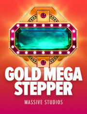 Variación de Gold Mega Stepper con imagen de oro y premios grandes.